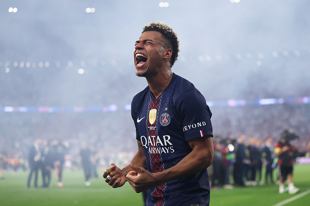 Paris Saint-Germain players celebrate winning the 2026 Champions League final