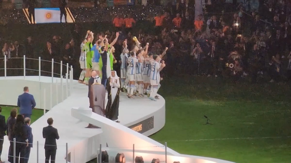 Argentina celebrate winning the 2022 World Cup