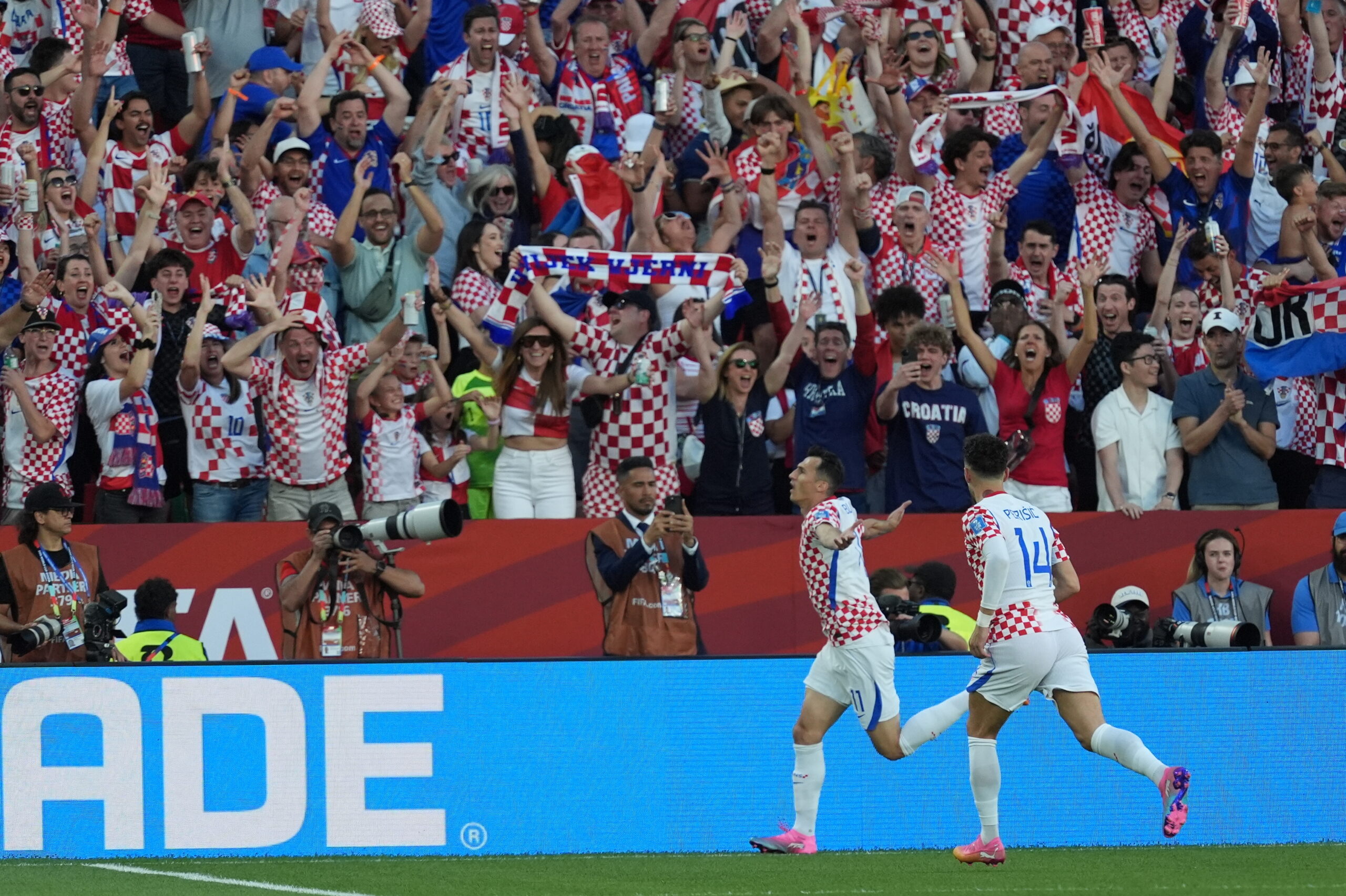 Croatia celebrate Ante Budimir’s winning goal against Panama at the 2026 World Cup