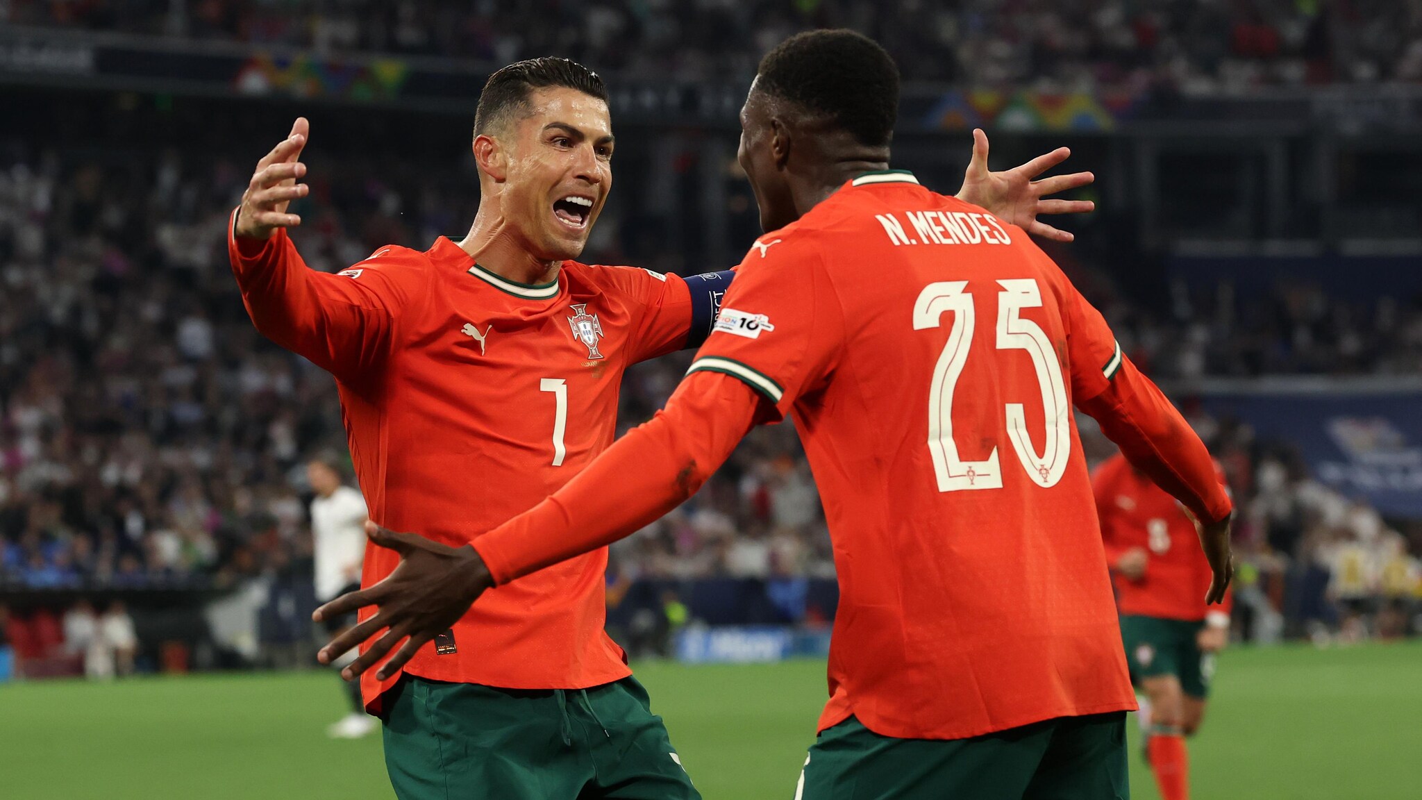 Cristiano Ronaldo celebrates for Portugal