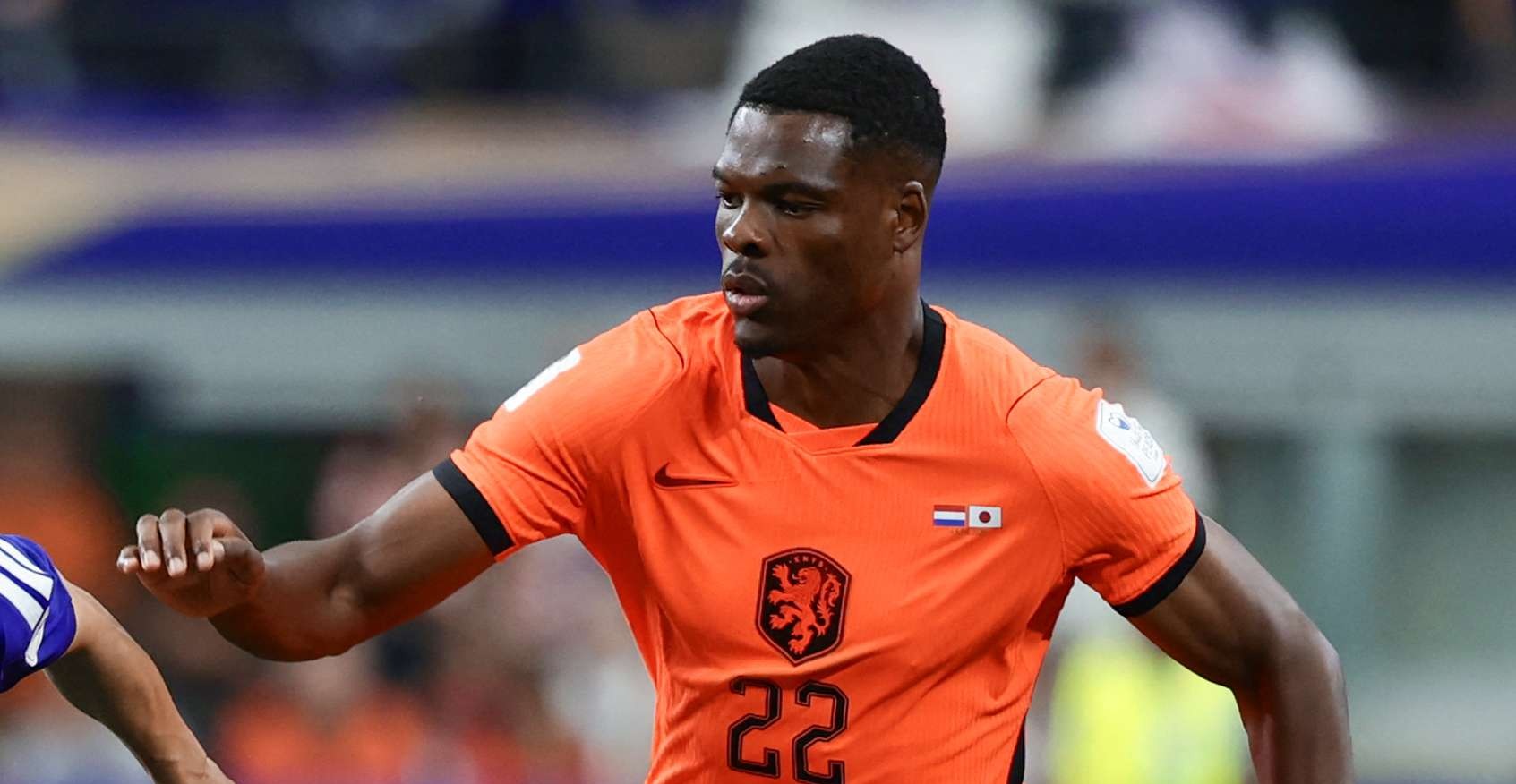 Netherlands defender Denzel Dumfries in action at the 2026 World Cup