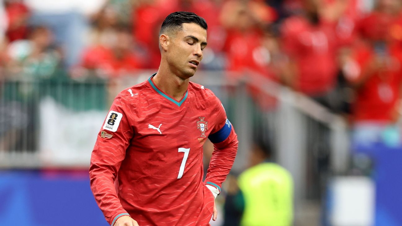 Cristiano Ronaldo celebrates for Portugal