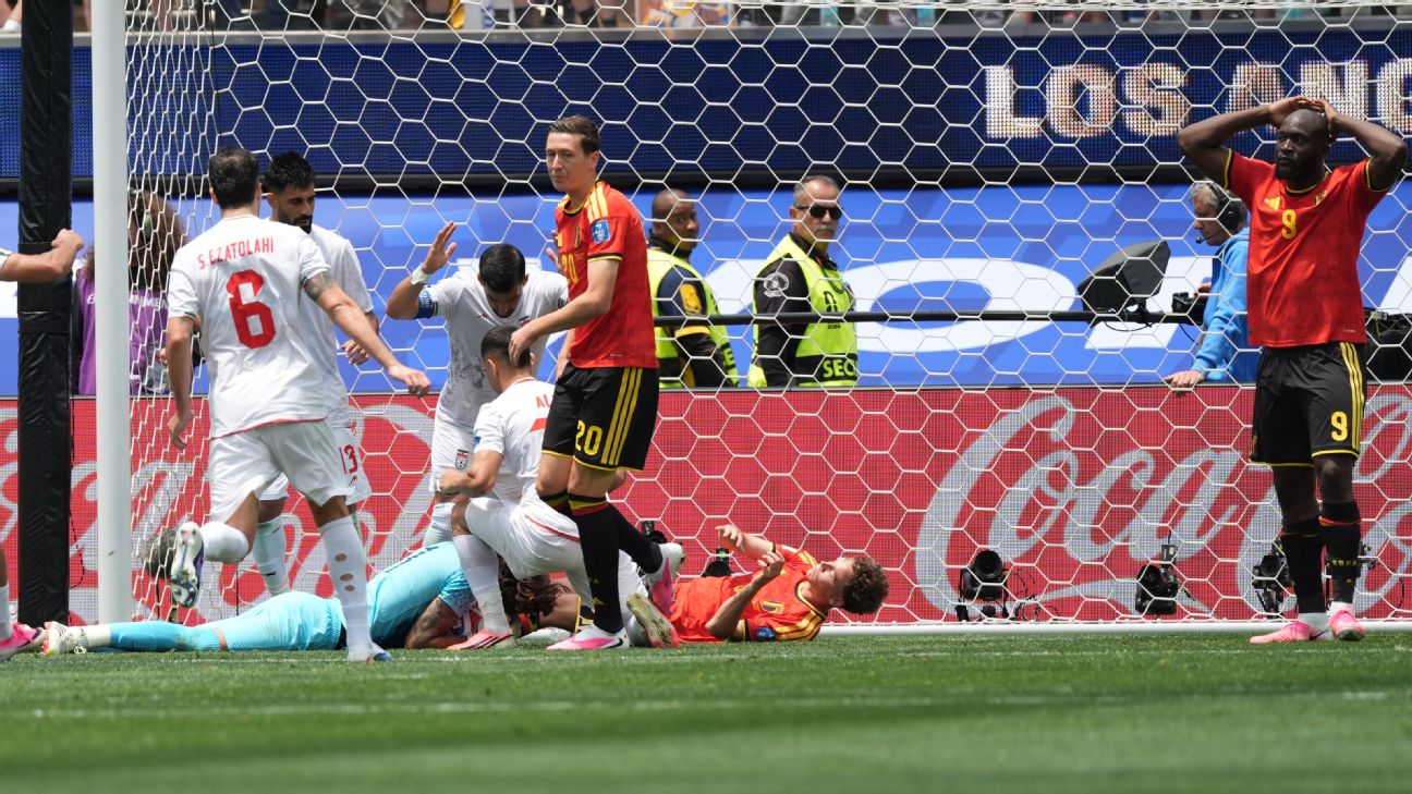 World Cup 2026: Belgium 0-0 Iran - Nathan Ngoy sent off but no goals in Group G draw in Los Angeles