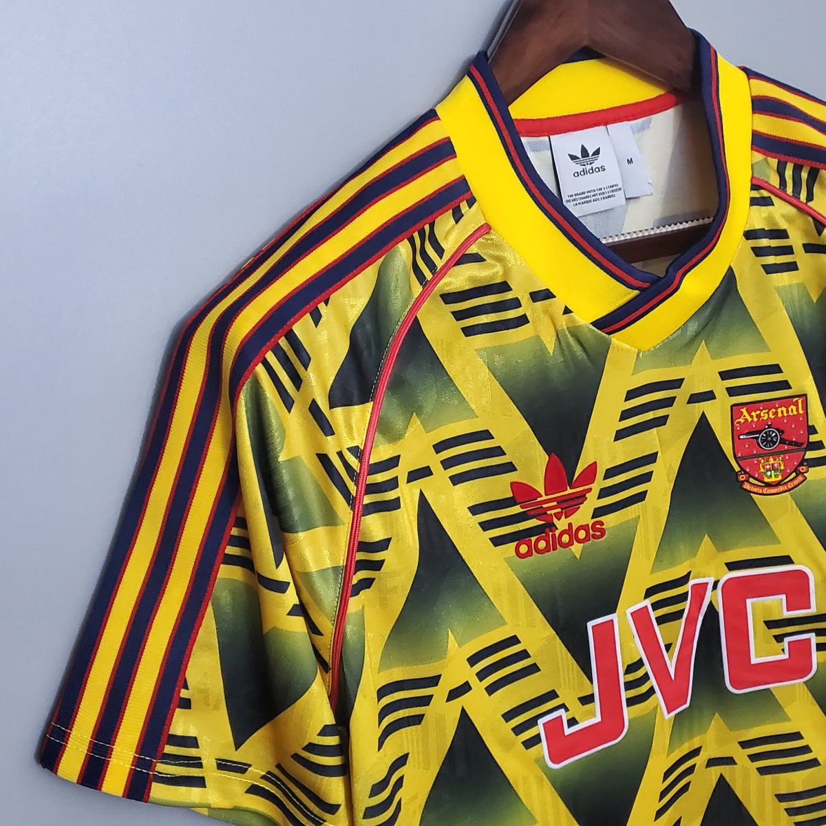 The Arsenal 1991-93 yellow away shirt with its black zigzag bruised banana pattern