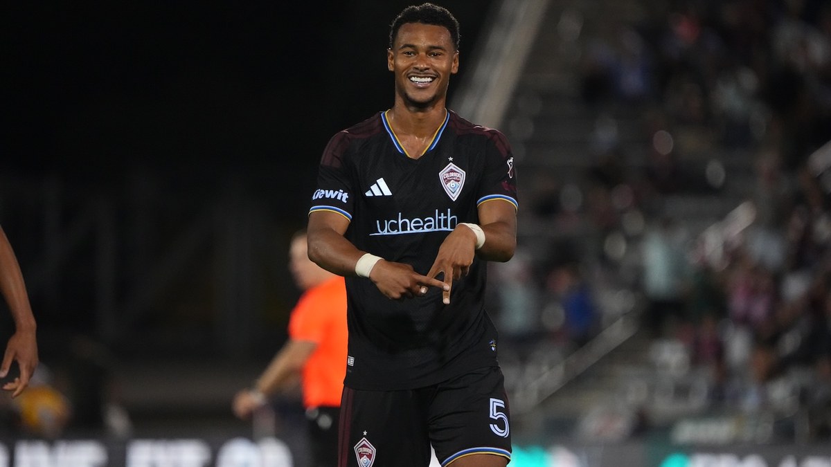 Colorado Rapids defender celebrates against San Diego FC at Dick's Sporting Goods Park, July 2026