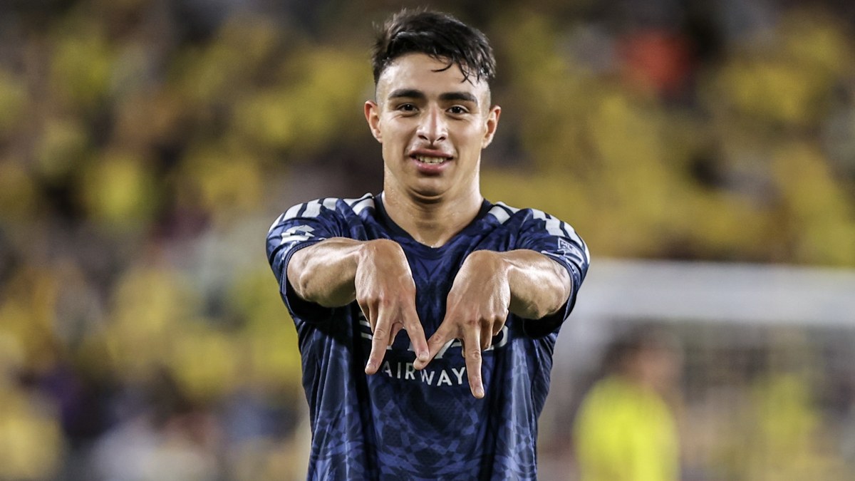 Agustin Ojeda celebrates New York City FC's win at Columbus, July 2026