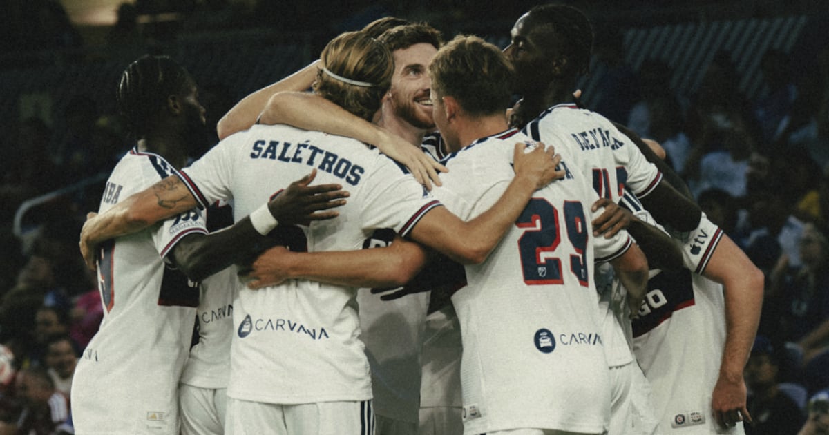 Chicago Fire players celebrate a goal during their 2-1 win at Orlando City