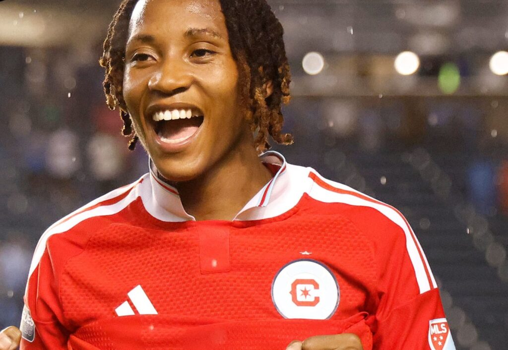 Chicago Fire player celebrating after a 2026 Leagues Cup win
