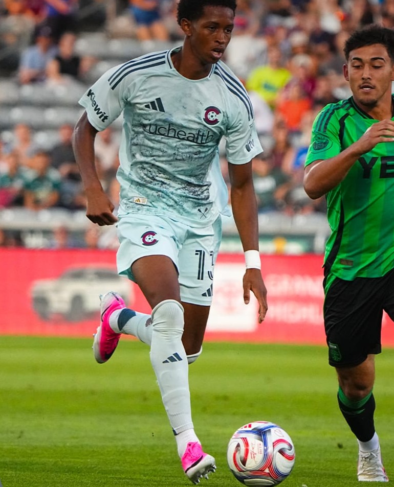 Colorado Rapids player on the ball during a 2026 MLS match