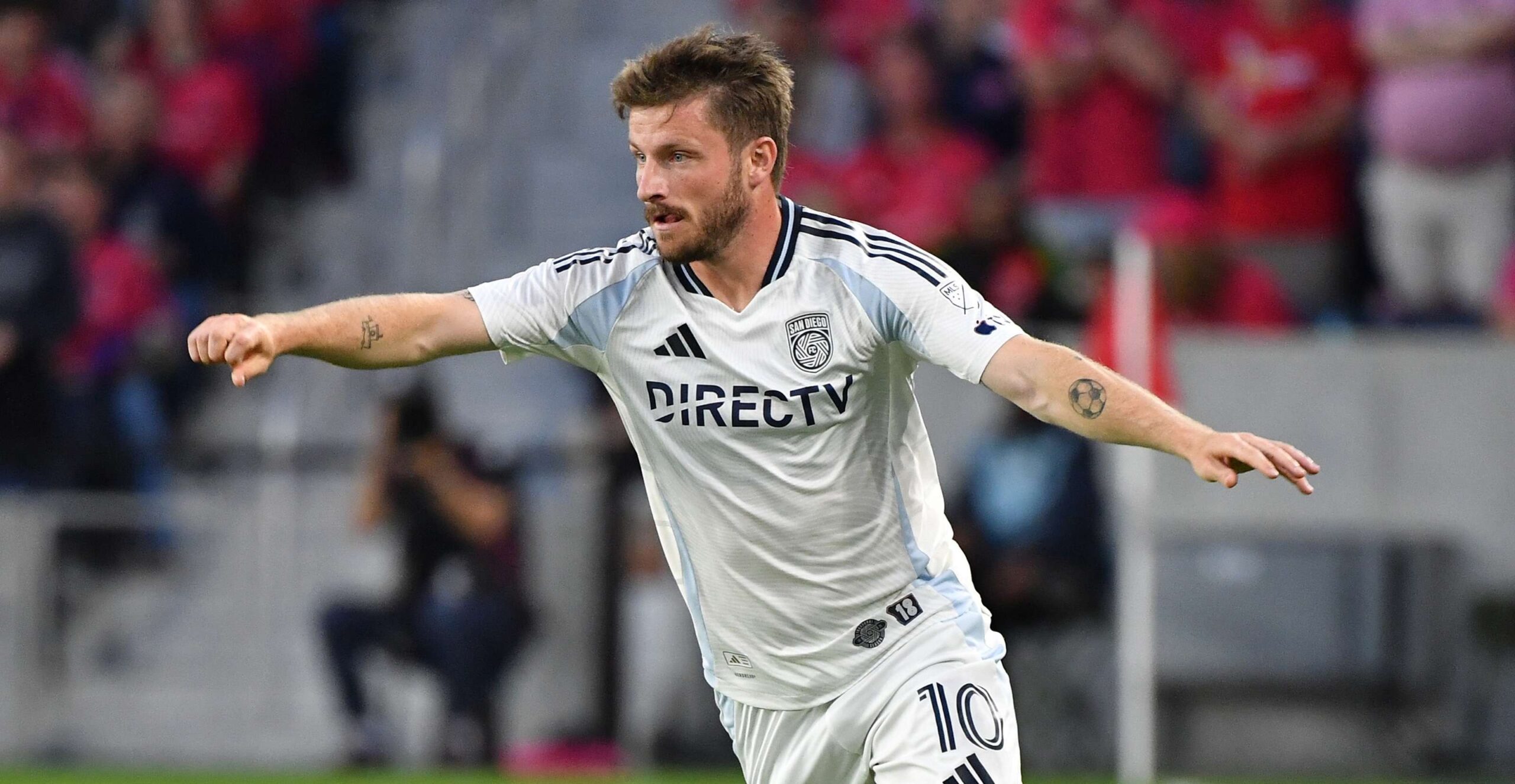 Anders Dreyer in action during San Diego vs Los Angeles Galaxy