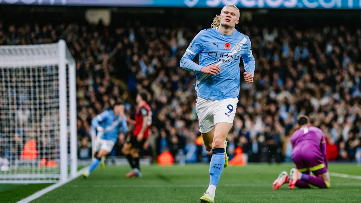 Match action from Manchester City vs Bournemouth