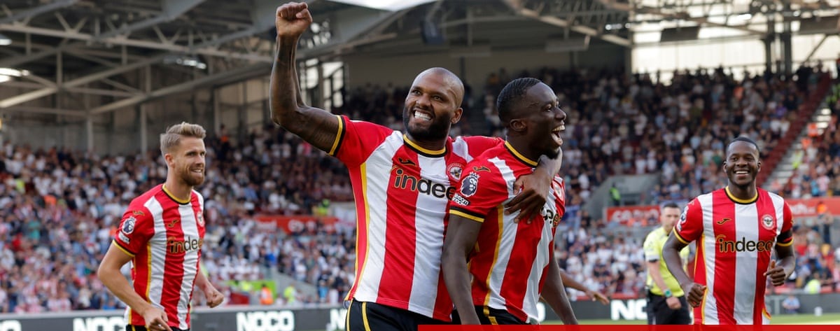 Goal celebration from Brentford vs Tottenham