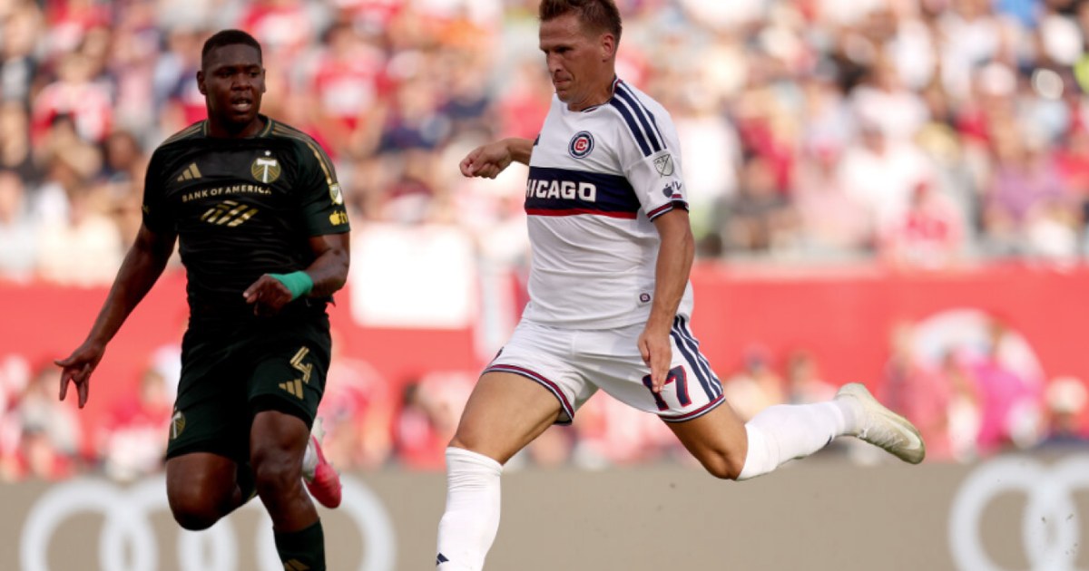 Chicago Fire in action against Portland Timbers at Soldier Field