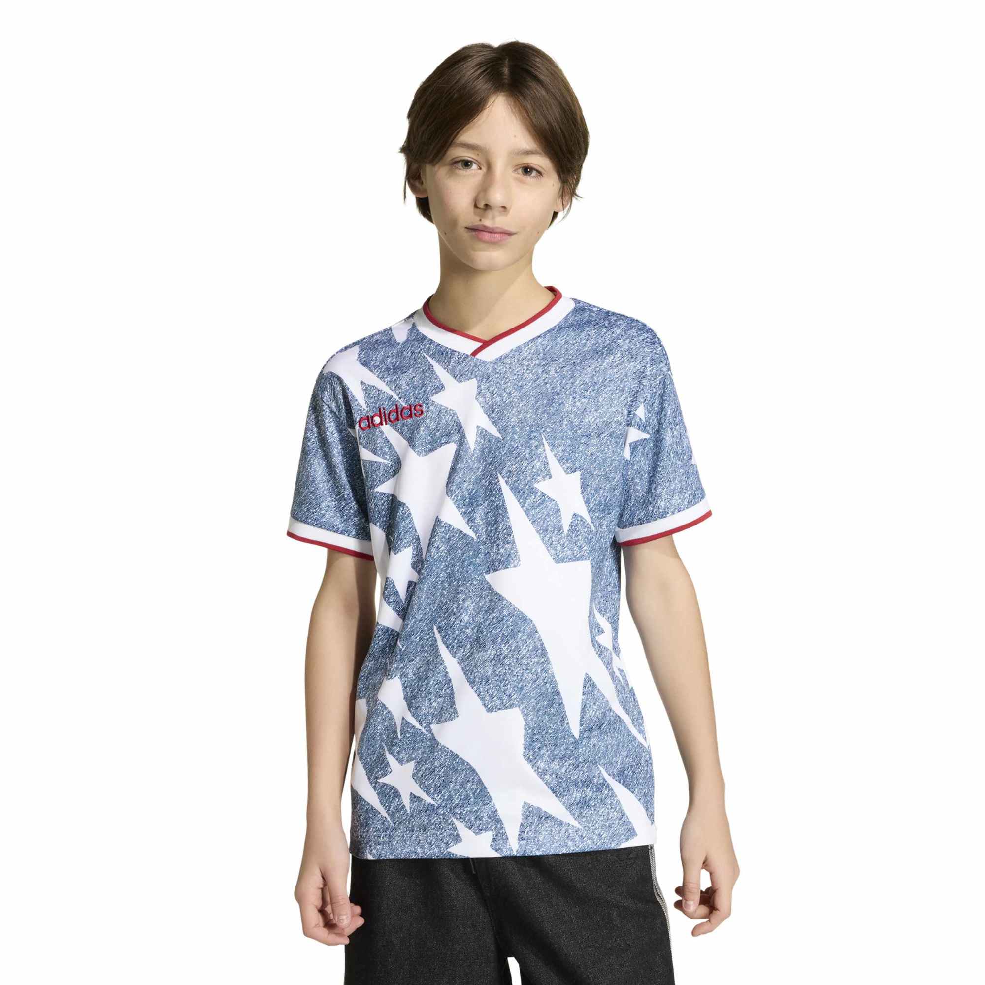 Youth adidas Blue USA 1994 Denim Graphic Fashion Jersey