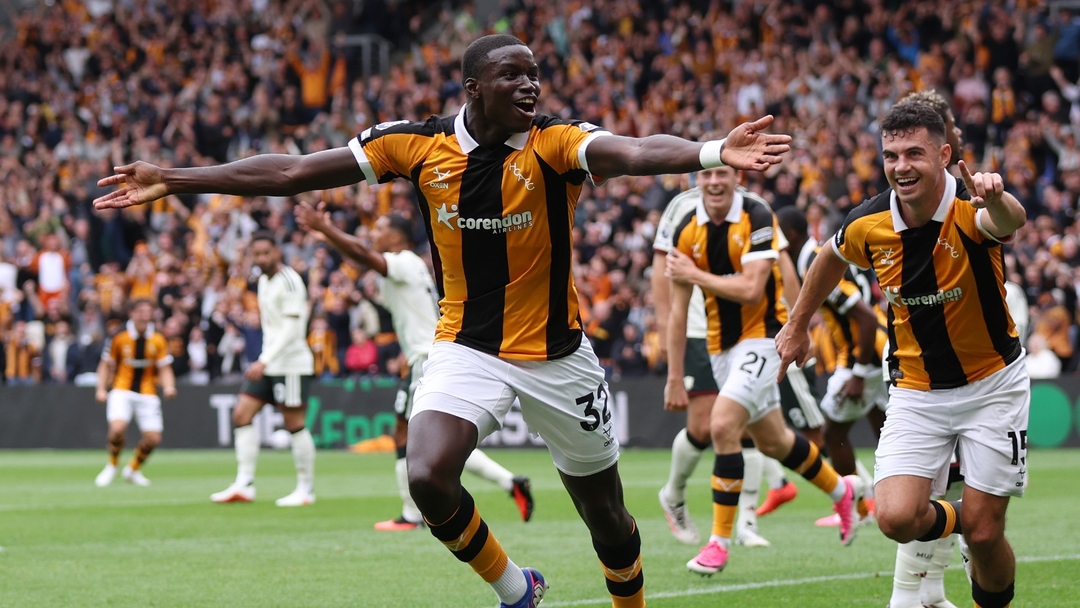 Goal celebration from Hull City vs Aston Villa